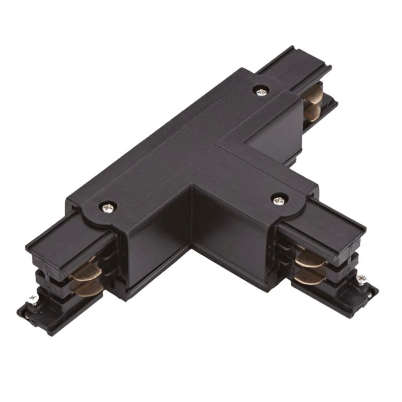 Connecteur en forme de T pour éclairage sur rail triphasé, gauche 1, noir, Pro Connecteur en forme de T pour éclairage sur rail triphasé, gauche 1, noir, Pro
