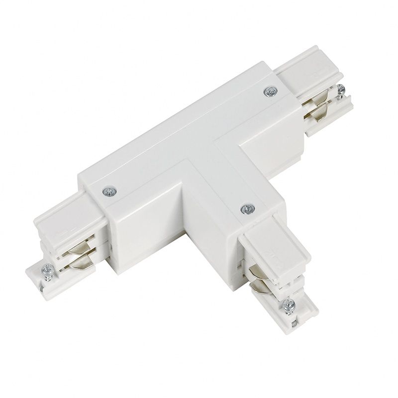 Connecteur en forme de T pour éclairage sur rail triphasé, droite 2, blanc, Pro