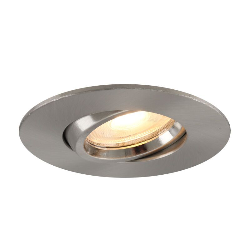Spot encastré salle de bain nickel en aluminium, Jill, IP65