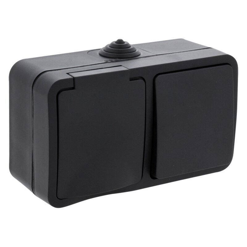 Prise et interrupteur combinés Q-Link, mise à la terre de l'interrupteur anti-éclaboussures Prise et interrupteur combinés Q-Link, mise à la terre de l'interrupteur anti-éclaboussures