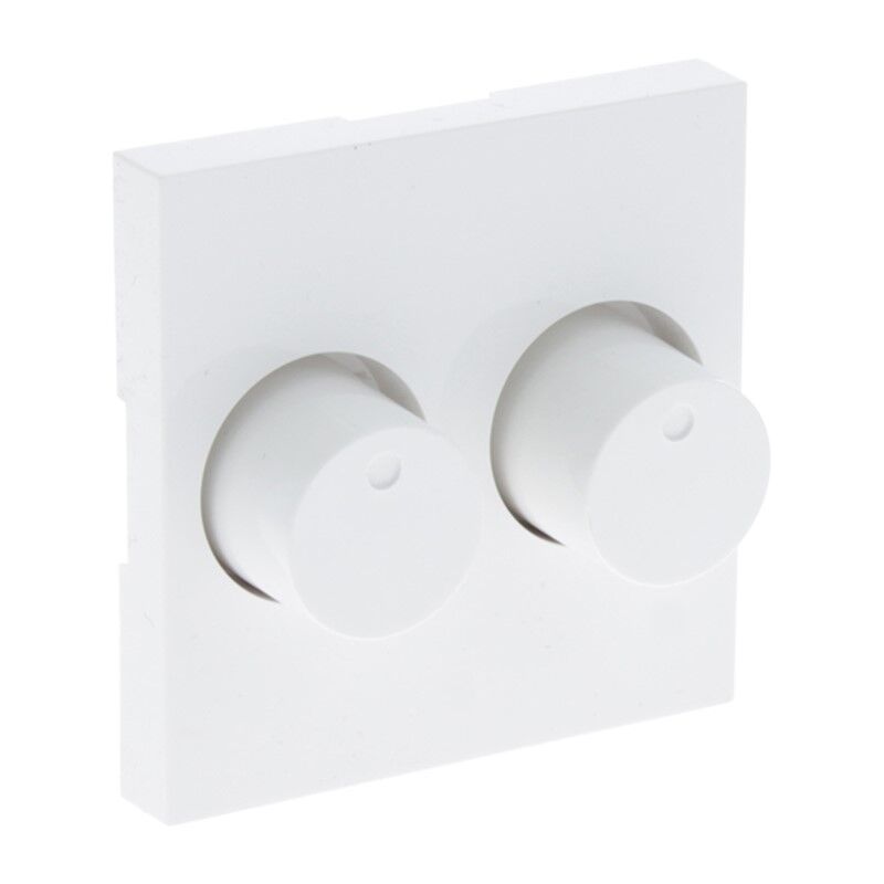 Plaque centrale Q-Link S-Line avec bouton gradateur duo, blanc polaire