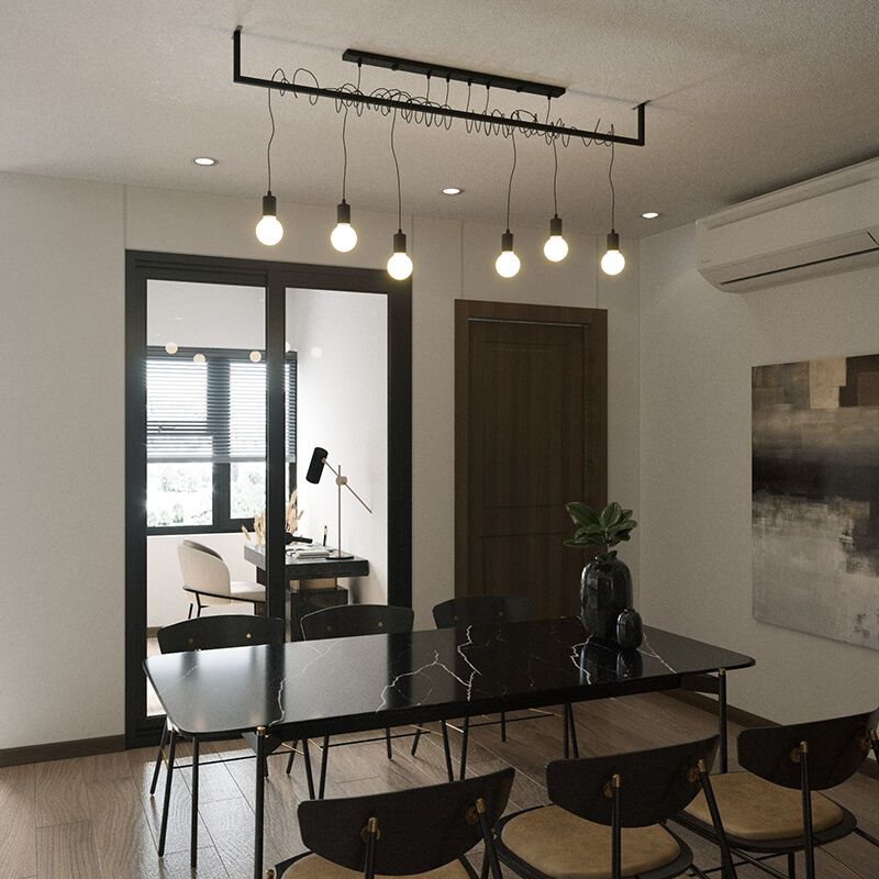 Suspension en acier noire, Lauraine