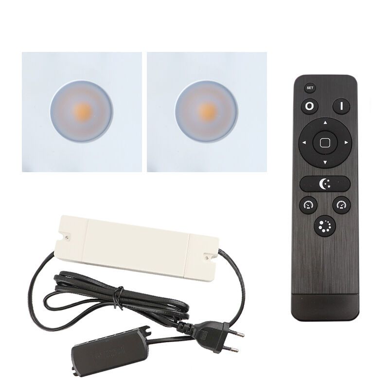 2 spots encastrés veranda carrés blanc Dico, IP65, avec kit de connexion et télécommande 2 spots encastrés veranda carrés blanc Dico, IP65, avec kit de connexion et télécommande