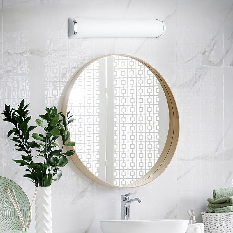 Plafonnier salle de bain en verre chromé, Lanza