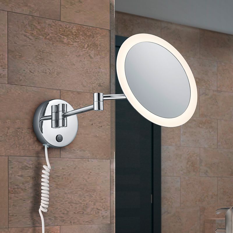 Applique murale moderne chromée, Bartje, 3W, 3000K LED, IP44, avec interrupteur