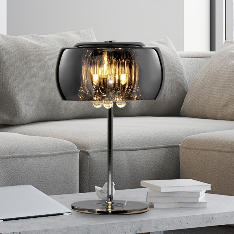 Lampe de table moderne chromée, Capucine, avec interrupteur Lampe de table moderne chromée, Capucine, avec interrupteur