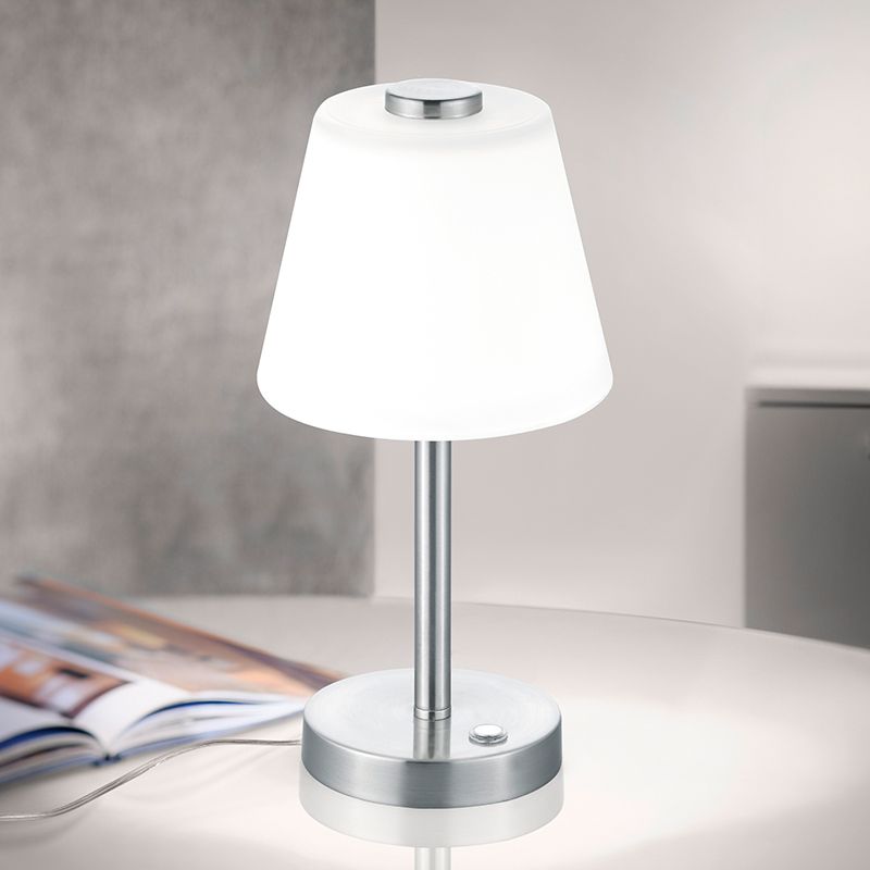 Lampe de table moderne nickel, Liv, 4W, 3000K LED, avec interrupteur