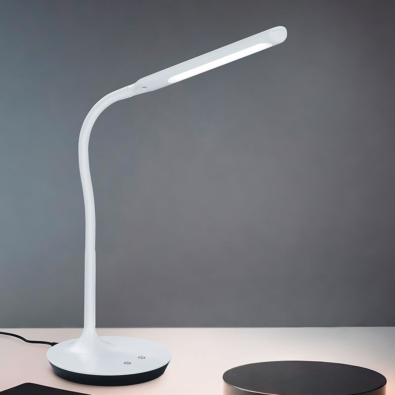 Lampe de bureau moderne blanche, Yanis, 5W, blanc chaud à froid réglable LED, avec interrupteur
