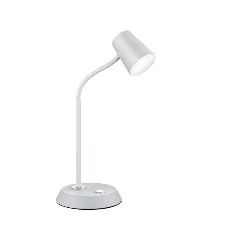 Lampe de table en verre blanche, Laysha, 4,7W, 3000K LED, avec interrupteur