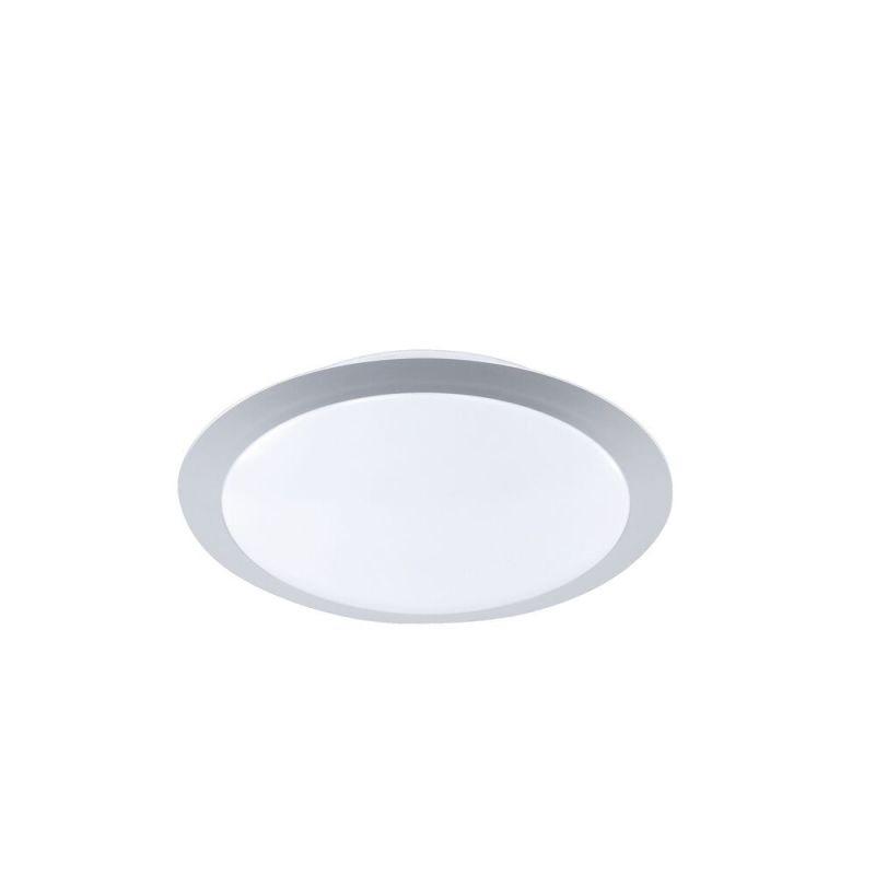 Lampe plafond en plastique argentée, Ramsgate, 9W, 3000K LED