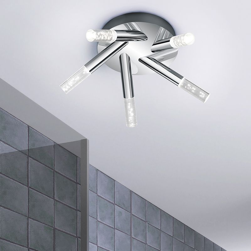 Plafonnier salle de bain design chromé, Delfina, 3,1W, 3000K LED, IP44 Plafonnier salle de bain design chromé, Delfina, 3,1W, 3000K LED, IP44