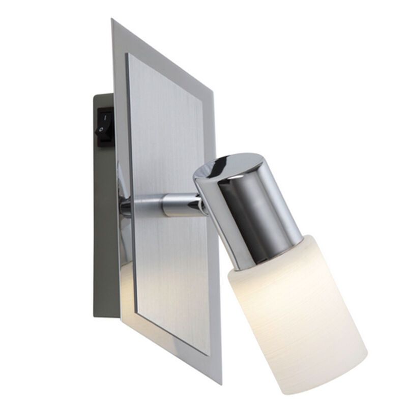Spot plafond en verre gris, Morely, 4,3W, 3000K LED, avec interrupteur Spot plafond en verre gris, Morely, 4,3W, 3000K LED, avec interrupteur