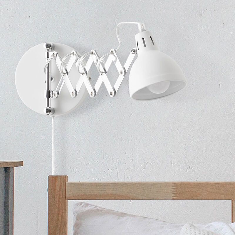 Applique murale industrielle chromée, Yemaya, avec interrupteur