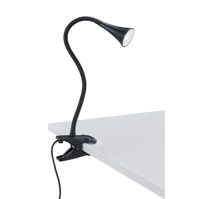 Spot à pince en plastique noir, Yelaisa, 3W, 3000K LED, avec interrupteur