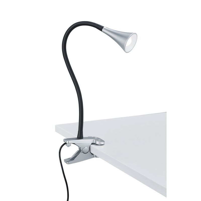 Spot à pince en plastique gris, Yelaisa, 3W, 3000K LED, avec interrupteur