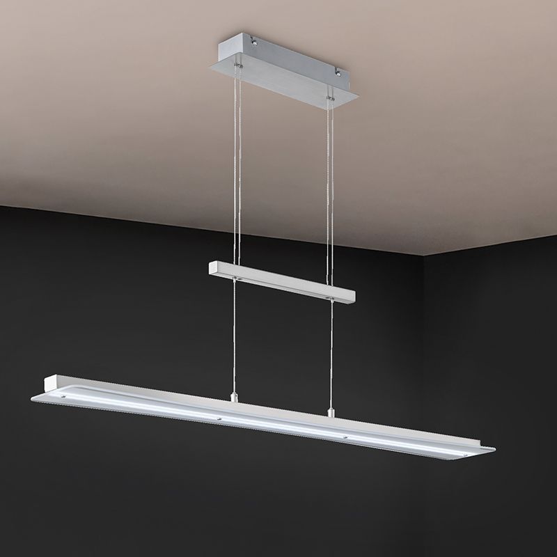 Suspension table à manger moderne nickel, Port, 18W, blanc chaud à froid réglable LED
