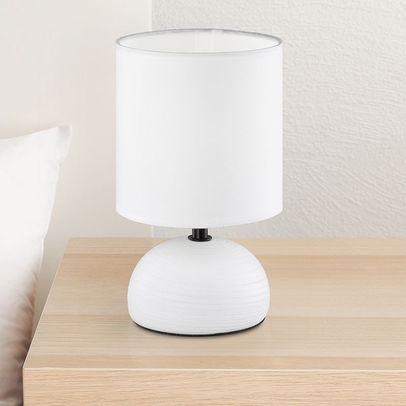 Lampe de table en céramique blanche, Yeraz, avec interrupteur