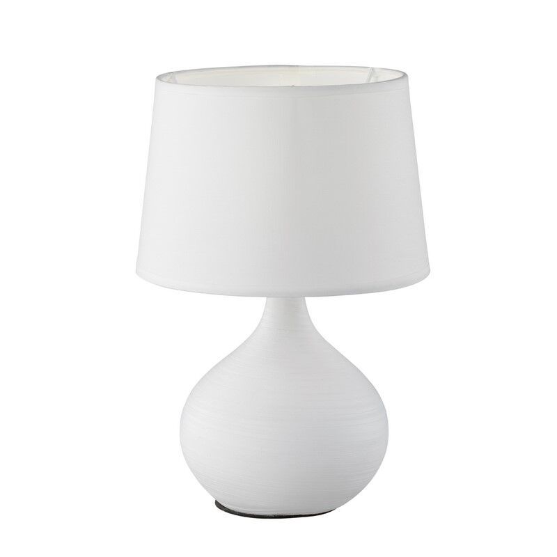 Lampe de table en céramique blanche, Yesha, avec interrupteur Lampe de table en céramique blanche, Yesha, avec interrupteur