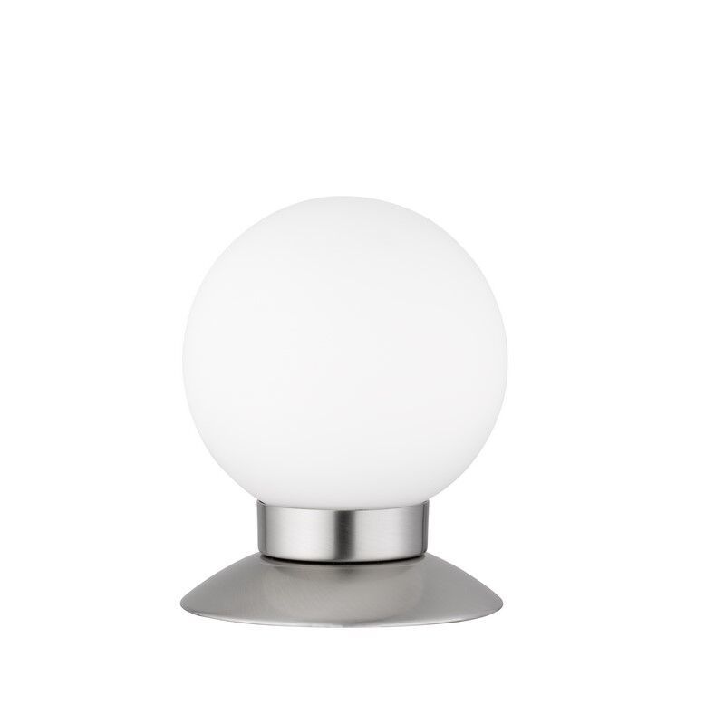 Lampe de table moderne nickel, Nolan, 3W, 3000K LED, avec interrupteur