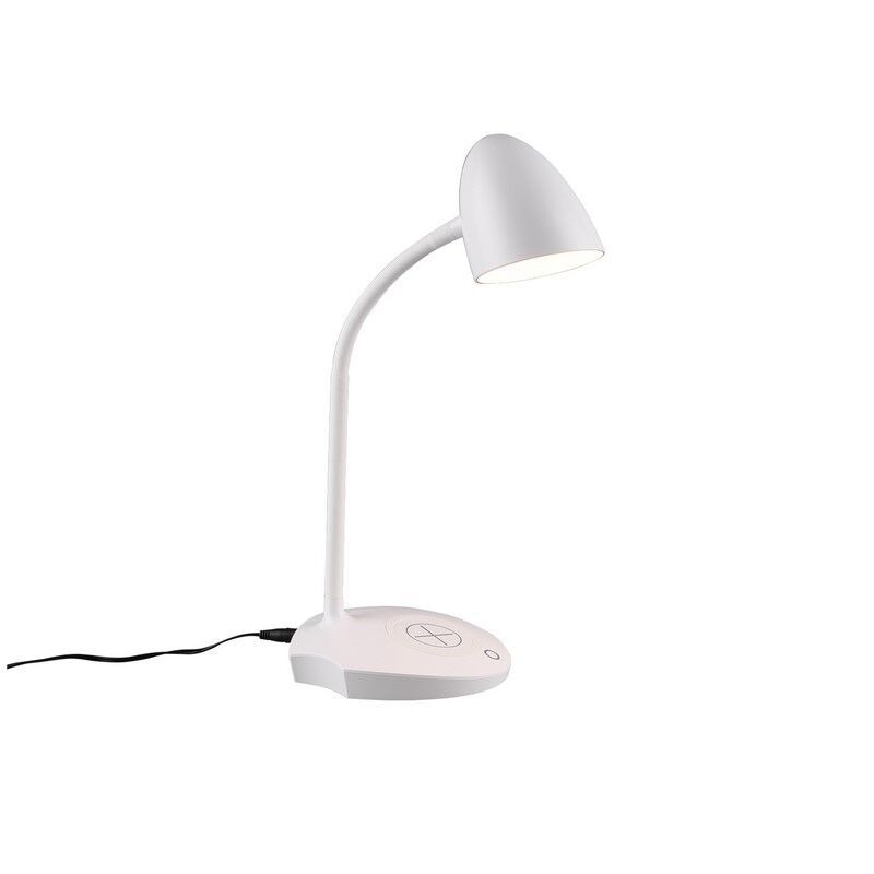 Lampe de bureau moderne blanche, Maribo, 4W, 3000K LED, avec variateur tactile