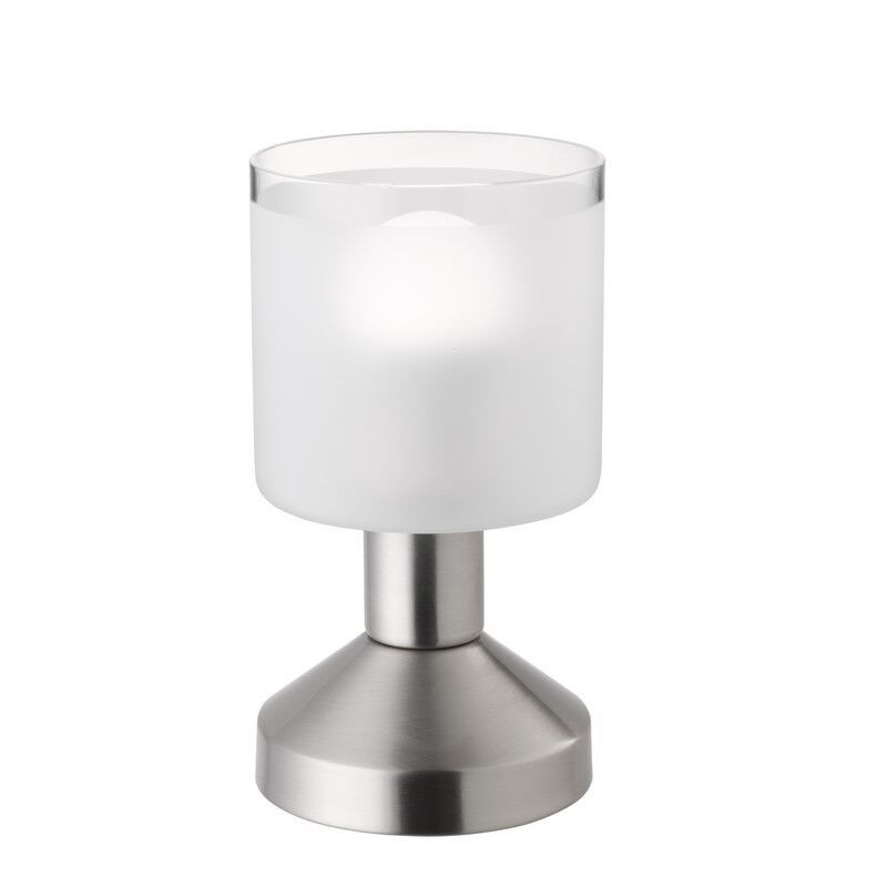 Lampe de table moderne nickel, Vilou, avec interrupteur