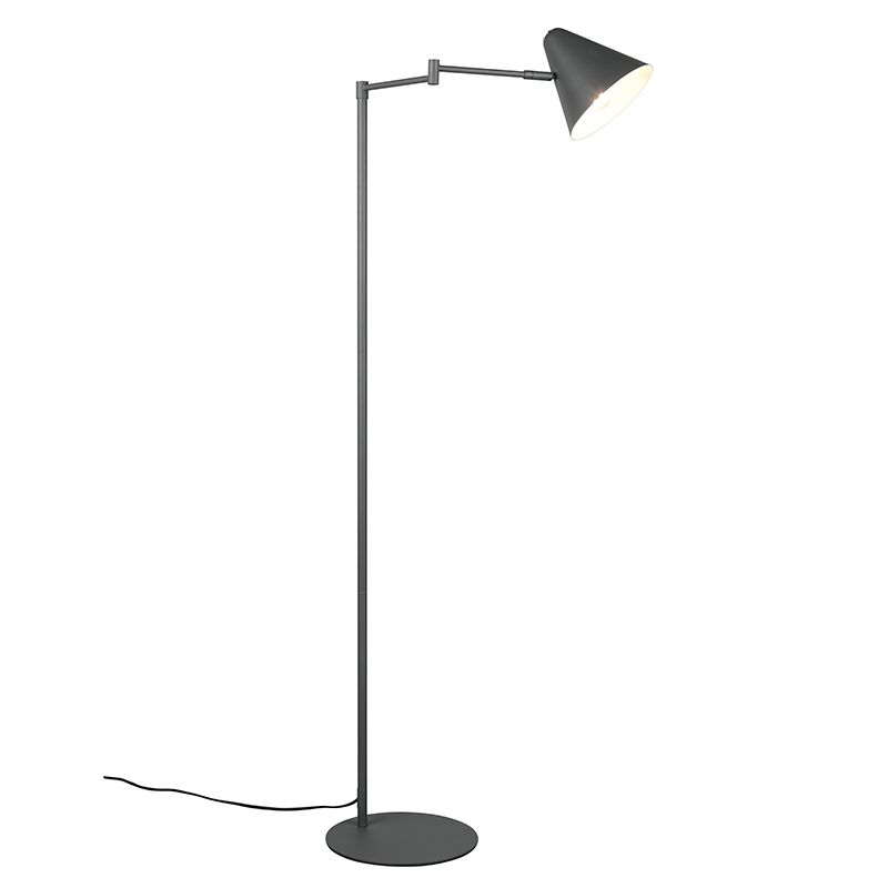 Lampadaire moderne anthracite, Jille, avec interrupteur