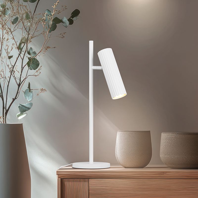 Lampe de table moderne blanche, Sieb, avec interrupteur