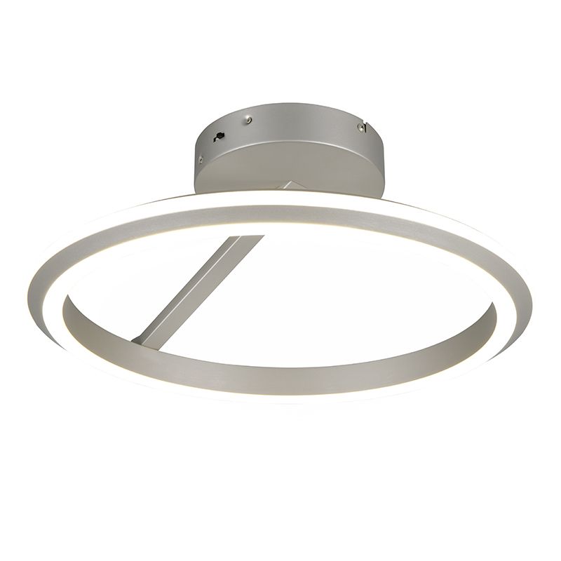 Plafonnier moderne nickel, Jiry, 34W, white switch LED, gradable en 3 étapes