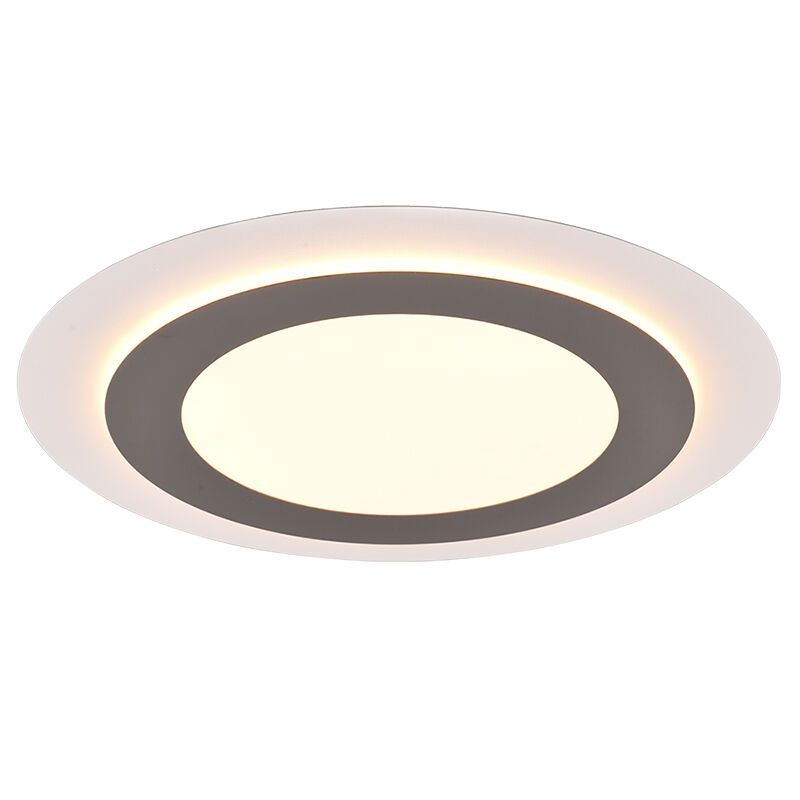 Lampe plafond moderne nickel, Frans, 42W, blanc chaud à froid réglable LED, avec télécommande