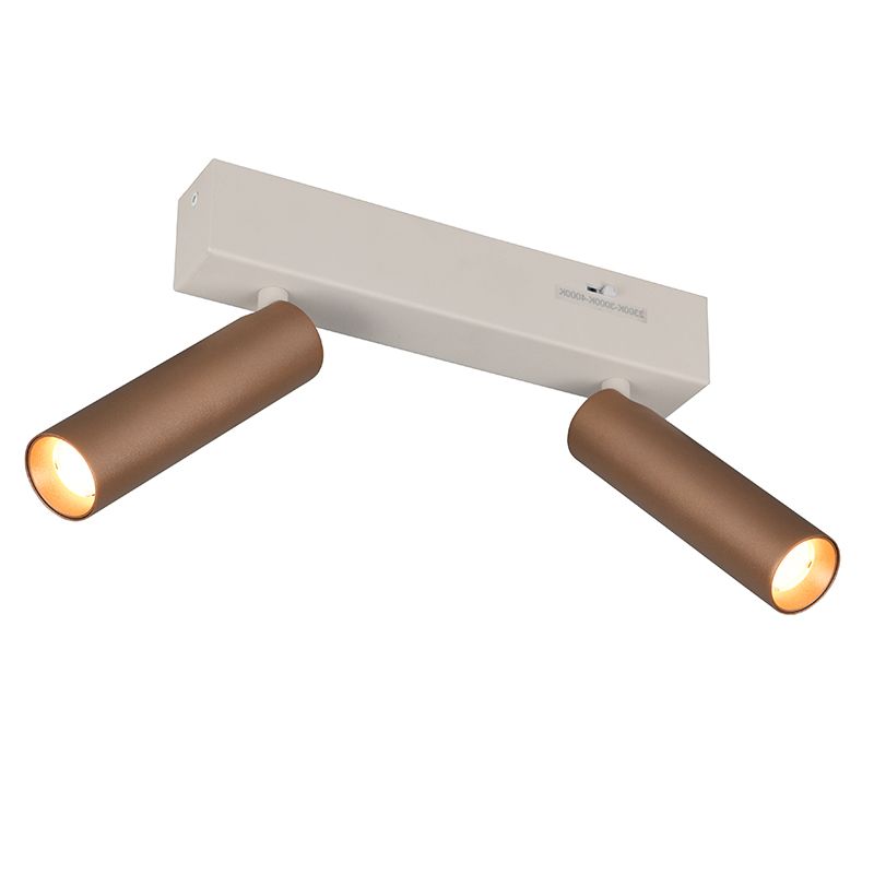 Spot plafond moderne marron, Smail, 5,5W, white switch LED, gradable en 3 étapes