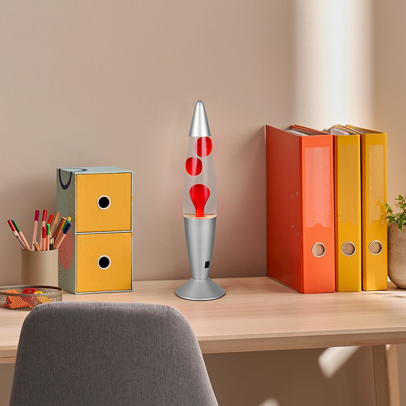 Lampe à lave en verre rouge, Coert, 21W, 3000K LED, avec interrupteur