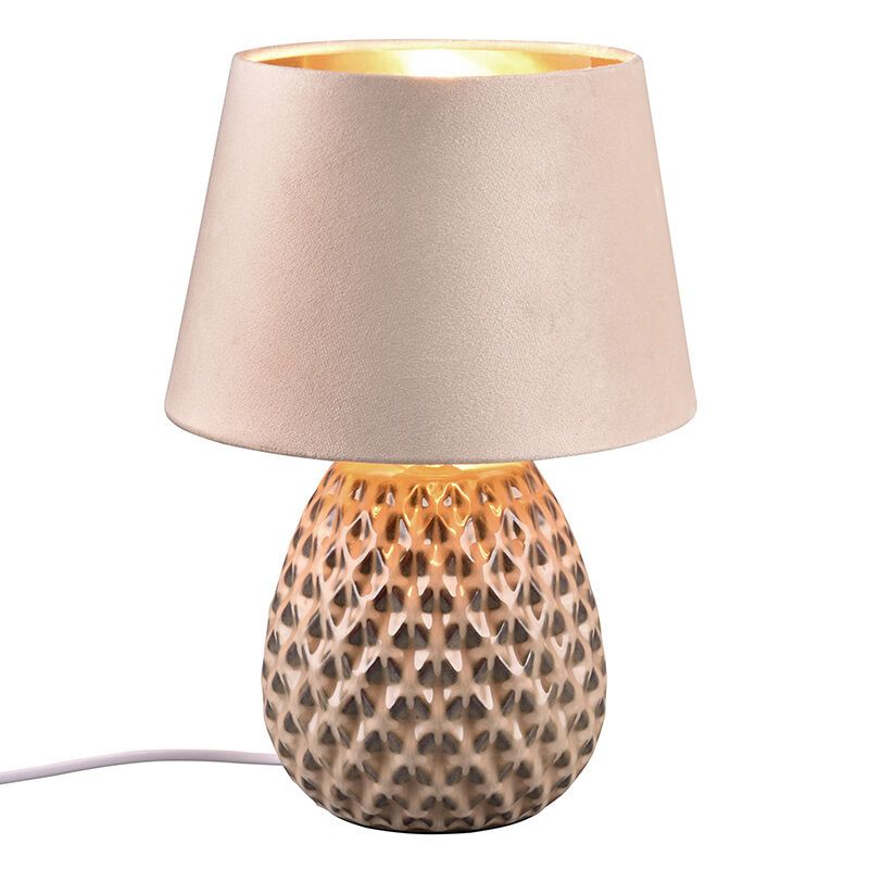 Lampe de table en céramique beige, Anderson, avec interrupteur