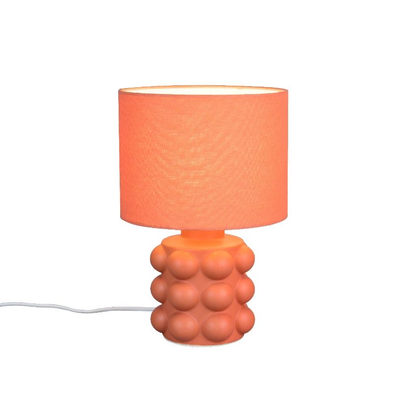 Lampe de table en céramique orange, Cihad, avec interrupteur