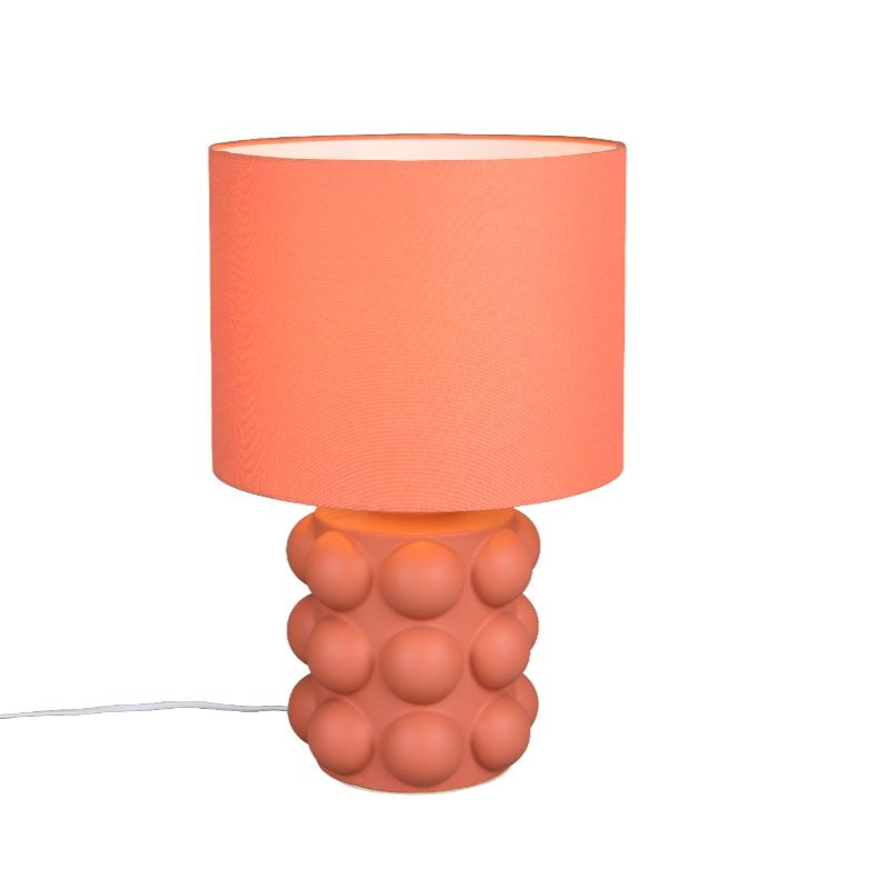 Lampe de table en céramique orange, Cihad, avec interrupteur