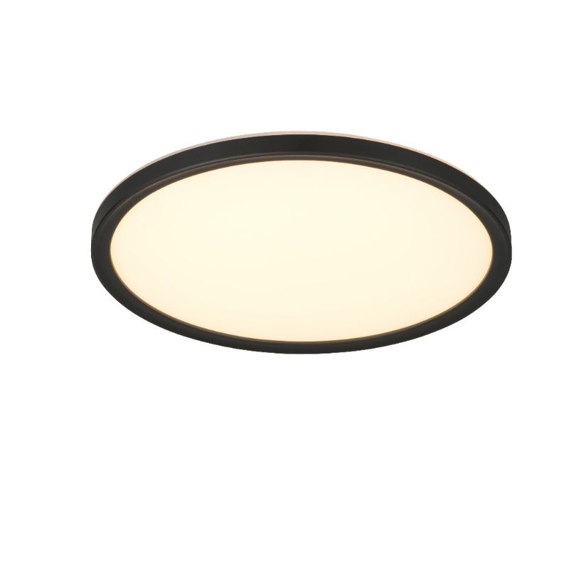 Lampe plafond moderne noire, Jeltje, 18W, blanc chaud à froid réglable LED, avec télécommande Lampe plafond moderne noire, Jeltje, 18W, blanc chaud à froid réglable LED, avec télécommande