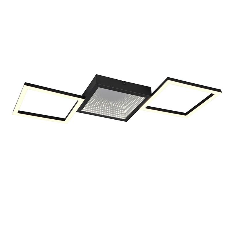 Plafonnier design noir, Gelka, 24W, 3000K LED, gradable en 3 étapes Plafonnier design noir, Gelka, 24W, 3000K LED, gradable en 3 étapes
