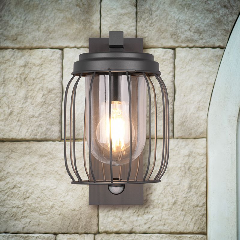 Applique extérieur avec détecteur de mouvement moderne anthracite, Emanuela, IP44