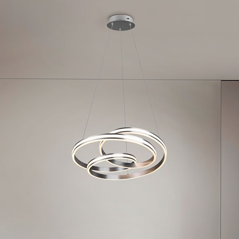 Suspension moderne nickel, Elyse, 60W, couleur réglable LED Suspension moderne nickel, Elyse, 60W, couleur réglable LED