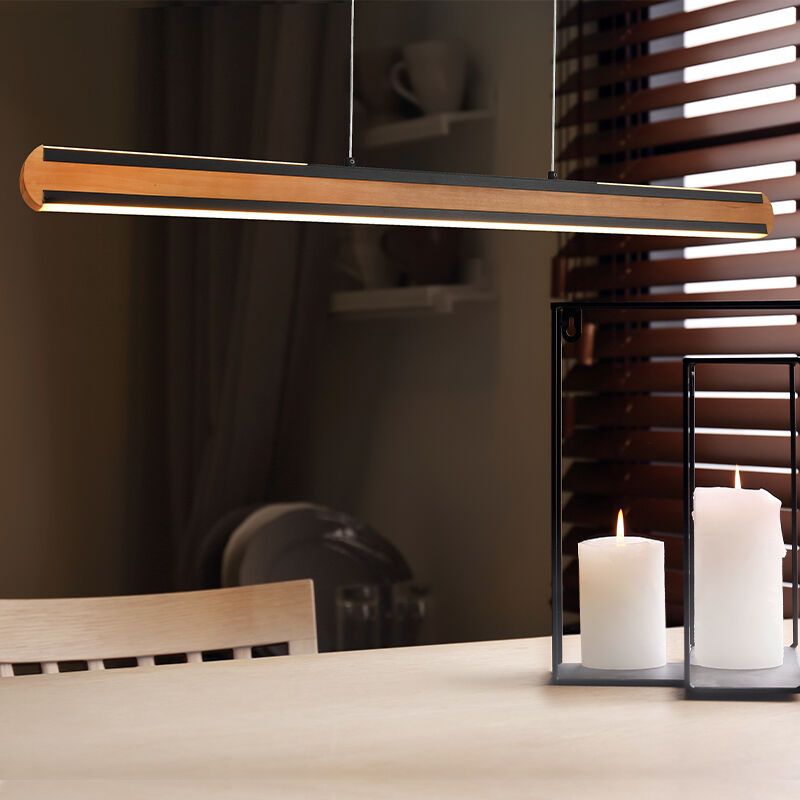 Suspension moderne bois, Cengiz, 40W, couleur réglable LED, avec interrupteur Suspension moderne bois, Cengiz, 40W, couleur réglable LED, avec interrupteur