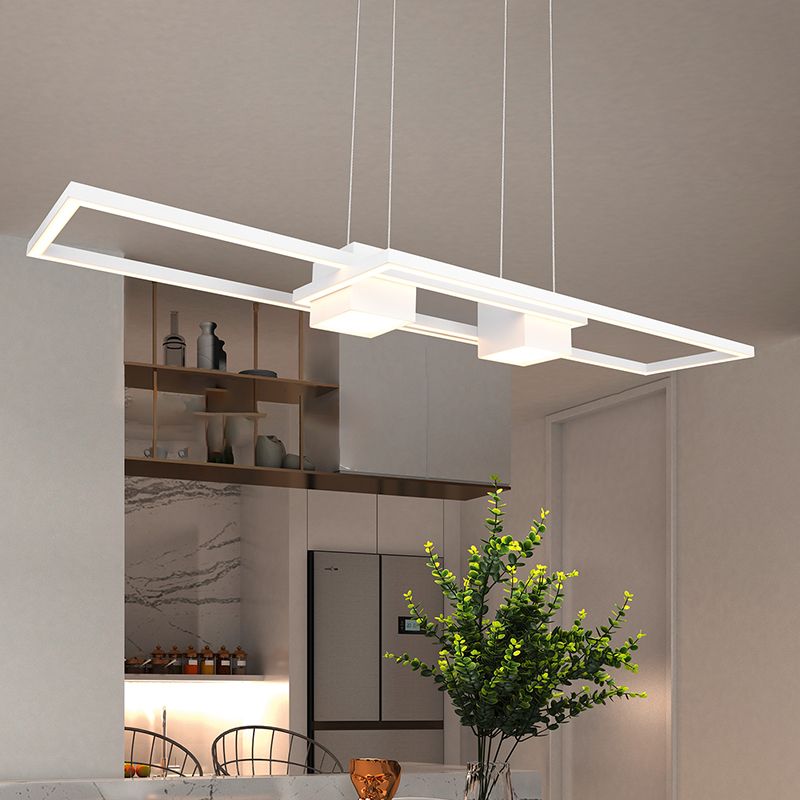 Suspension design blanche, Sohaib, 37W, blanc chaud à froid réglable LED, gradable en 3 étapes