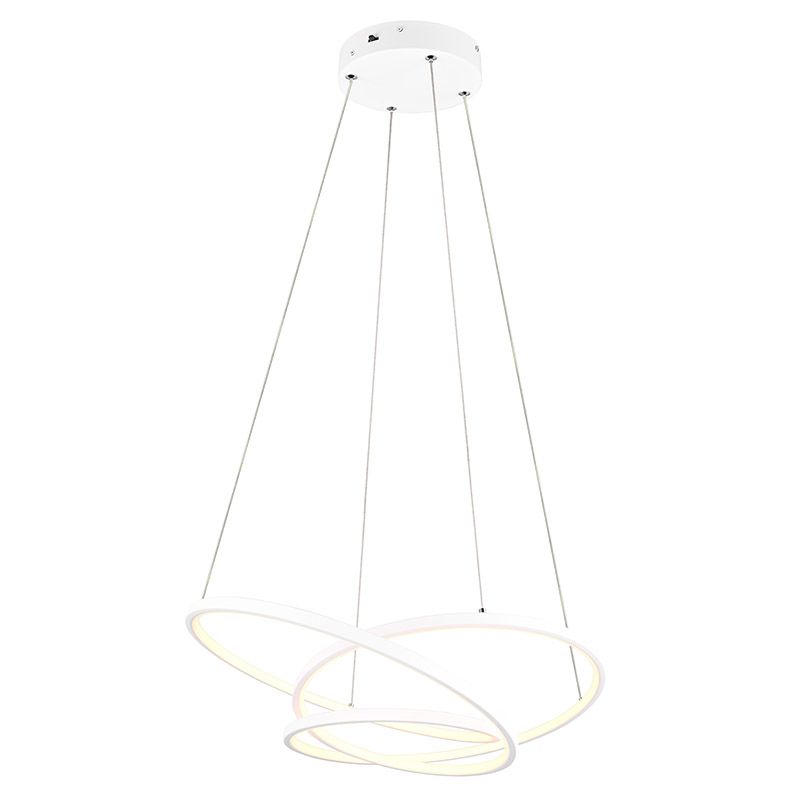 Suspension design blanche, Teodore, 34W, white switch LED, gradable en 3 étapes Suspension design blanche, Teodore, 34W, white switch LED, gradable en 3 étapes
