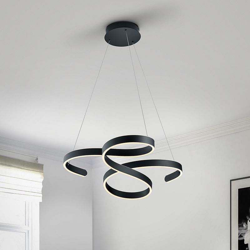 Suspension moderne anthracite, Davu, 52W, 3000K LED