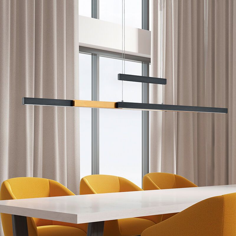 Suspension table à manger moderne noire, Jessey, 45W, blanc chaud à froid réglable LED