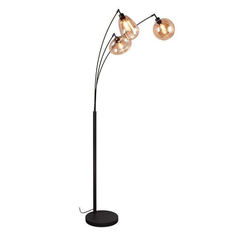 Lampadaire design ambre, Sybren, avec interrupteur Lampadaire design ambre, Sybren, avec interrupteur