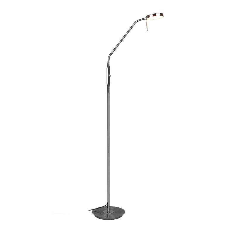 Lampadaire à arc moderne nickel, Bilge, 12W, couleur réglable LED, avec interrupteur Lampadaire à arc moderne nickel, Bilge, 12W, couleur réglable LED, avec interrupteur