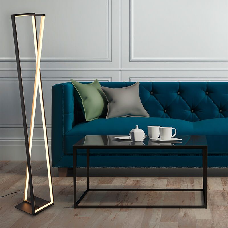 Lampadaire moderne noir, Chadi, 26W, blanc chaud à froid réglable LED Lampadaire moderne noir, Chadi, 26W, blanc chaud à froid réglable LED