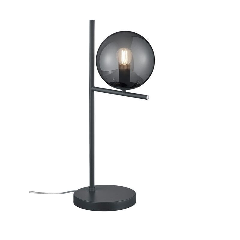 Lampe de table moderne anthracite, Silkis, avec interrupteur