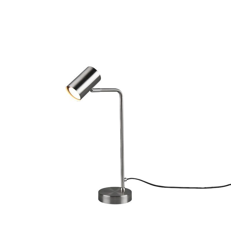 Lampe de table moderne nickel, Kaso, avec interrupteur
