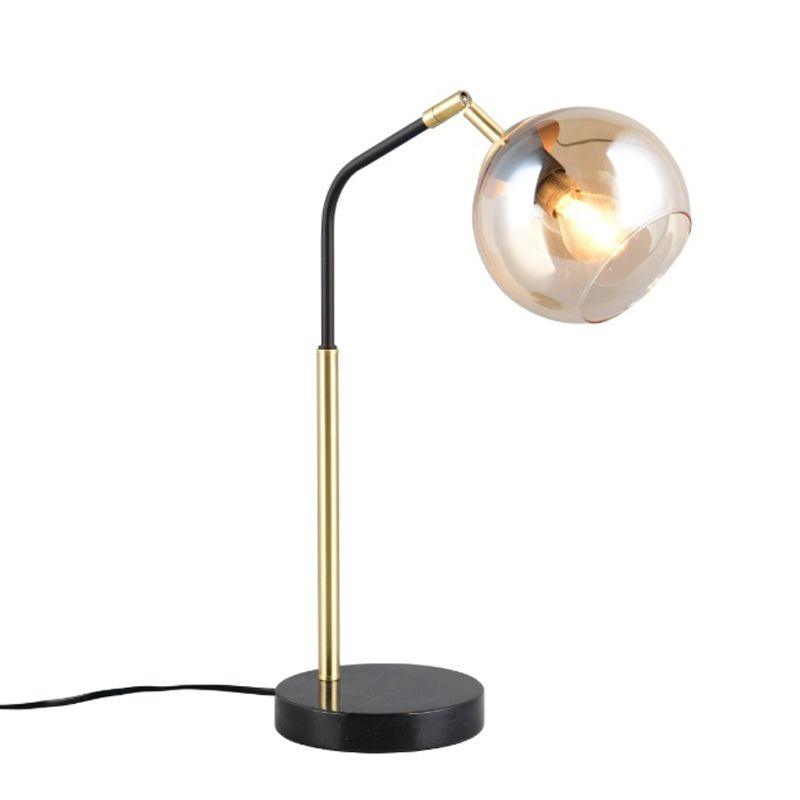 Lampe de table design dorée, Rahma, avec interrupteur