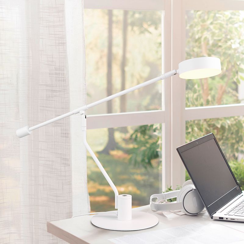 Lampe de table moderne blanche, Koendert, 6W, white switch LED, avec variateur tactile
